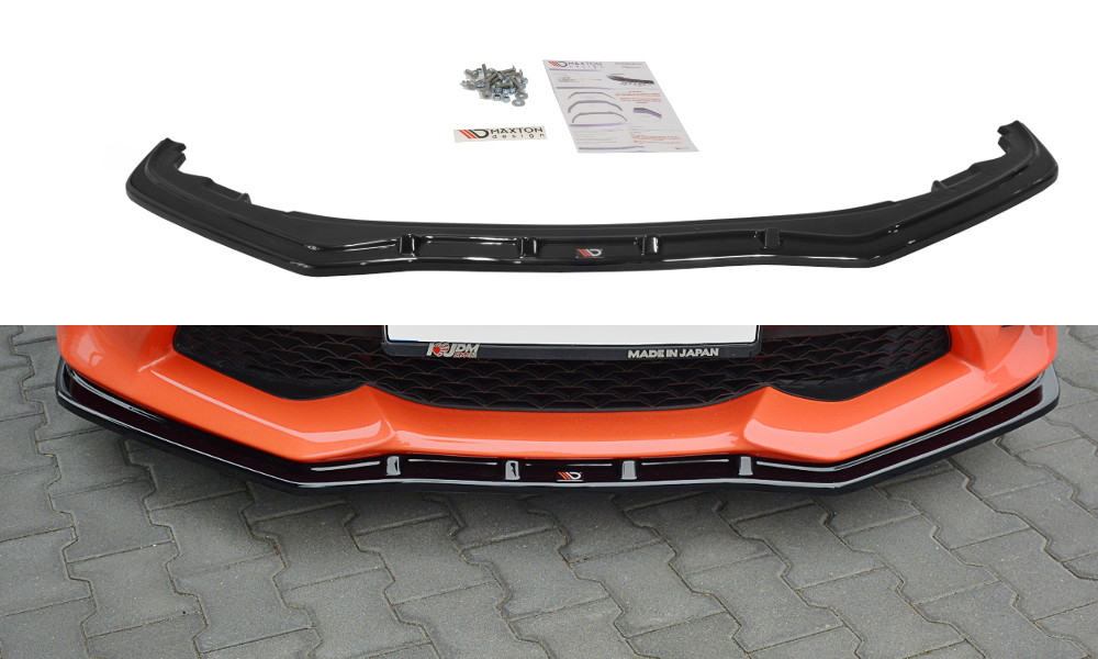 Maxton Design Street+ Spoilerlippe Front Ansatz V.3 passend für Toyota GT86 Facelift schwarz Hochglanz