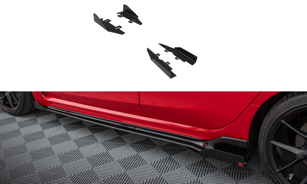 Maxton Design Seitenschweller Flaps passend für Honda Civic Type-R Mk 11 schwarz Hochglanz