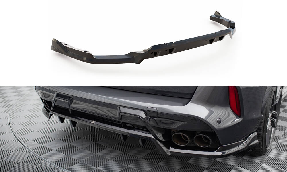 Maxton Design Street+ Mittlerer Diffusor RACE passend für BMW X5 M F95 / F95 Facelift schwarz Hochglanz