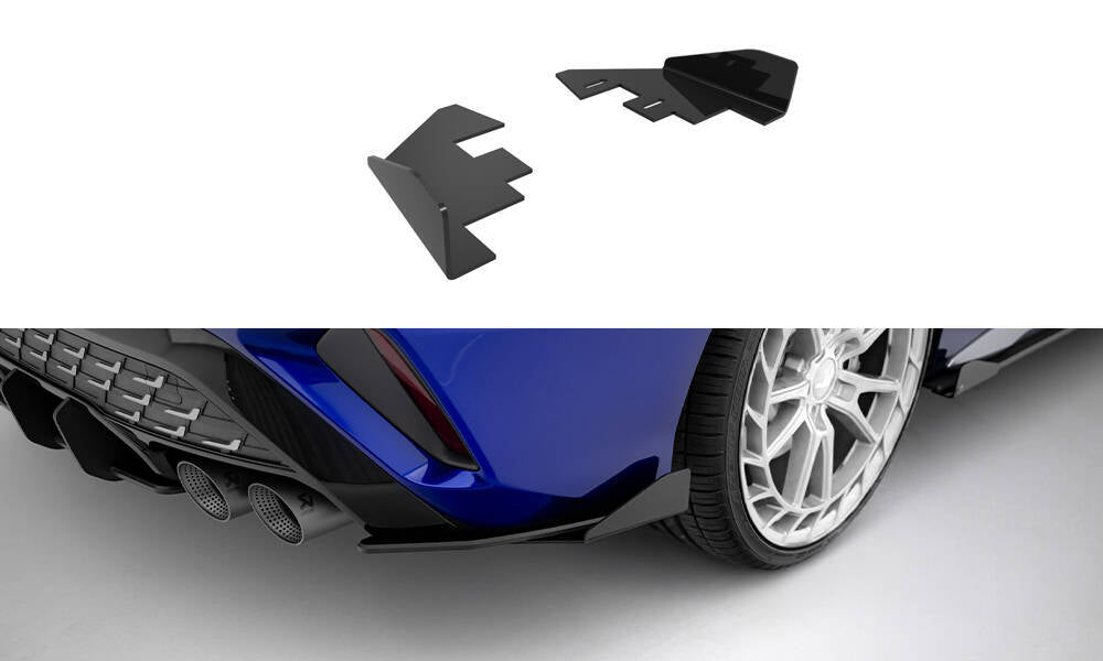Maxton Design Hintere Seiten Flaps passend für Audi S3 Limousine 8Y Facelift schwarz Hochglanz