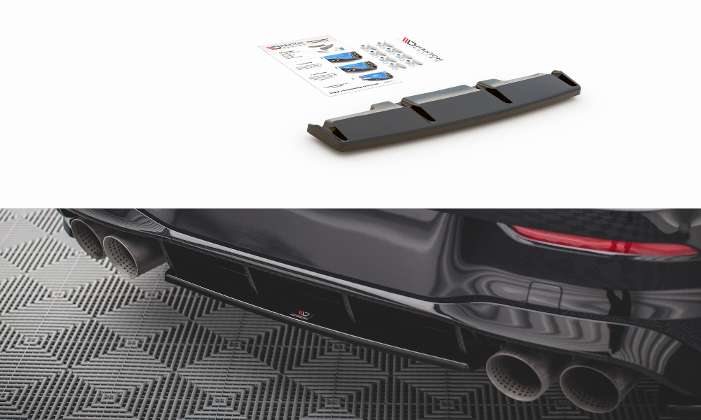 Maxton Design Heckansatz VW Golf R Hatchback Mk8 / Mk8 Facelift schwarz Hochglanz für Volkswagen Golf Mk8 Facelift