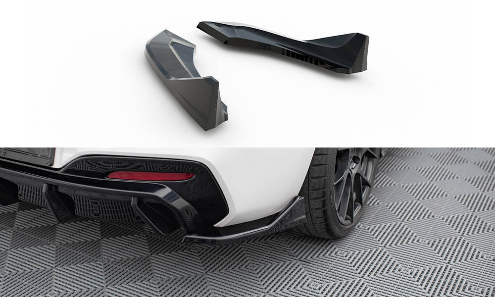 Maxton Design Heck Ansatz Flaps Diffusor passend für (Für heckansatz V.3) BMW 1er M-Paket / M140i F20 Facelift schwarz Hochglanz