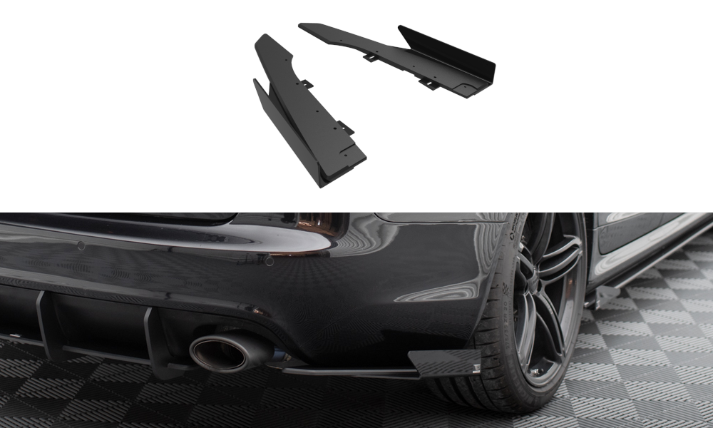 Maxton Design Street Pro Heck Ansatz Flaps Diffusor + Flaps passend für Audi RS6 Avant C6 schwarz Hochglanz