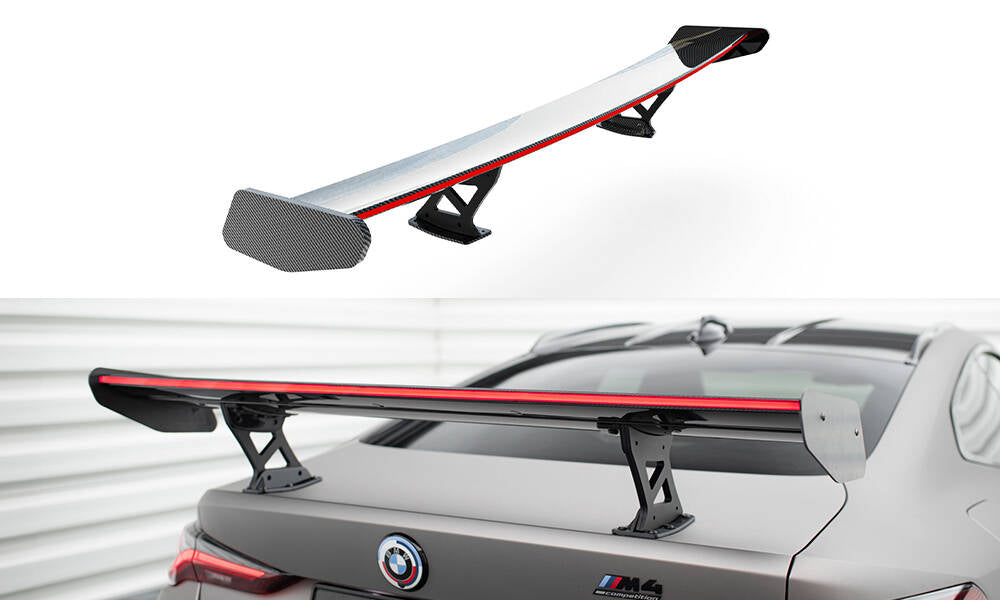 Maxton Design Carbon Spoiler With Internal Brackets Uprights + LED BMW M4 G82 / G82 Facelift / M440i / 4 M-Paket G22 / G22 Facelift für BMW 4er Coupe