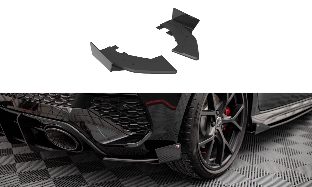 Maxton Design Street Pro Heck Ansatz Flaps Diffusor + Flaps passend für Audi RS3 Sportback 8Y schwarz Hochglanz