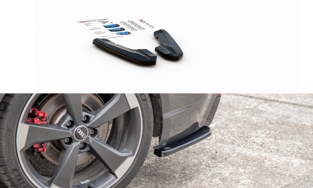Maxton Design Heck Ansatz Flaps Diffusor V.2 passend für Audi RS3 8V Sportback schwarz Hochglanz