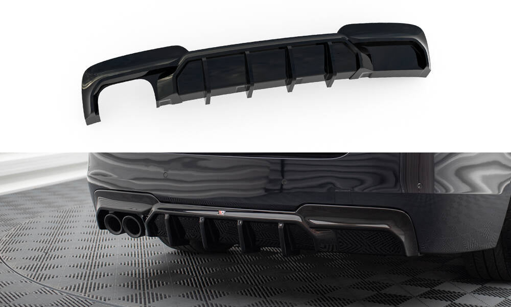 Maxton Design Diffusor Heck Ansatz V.2 passend für BMW 5er M-Paket F10 / F11 (Doppelauspuff li.)