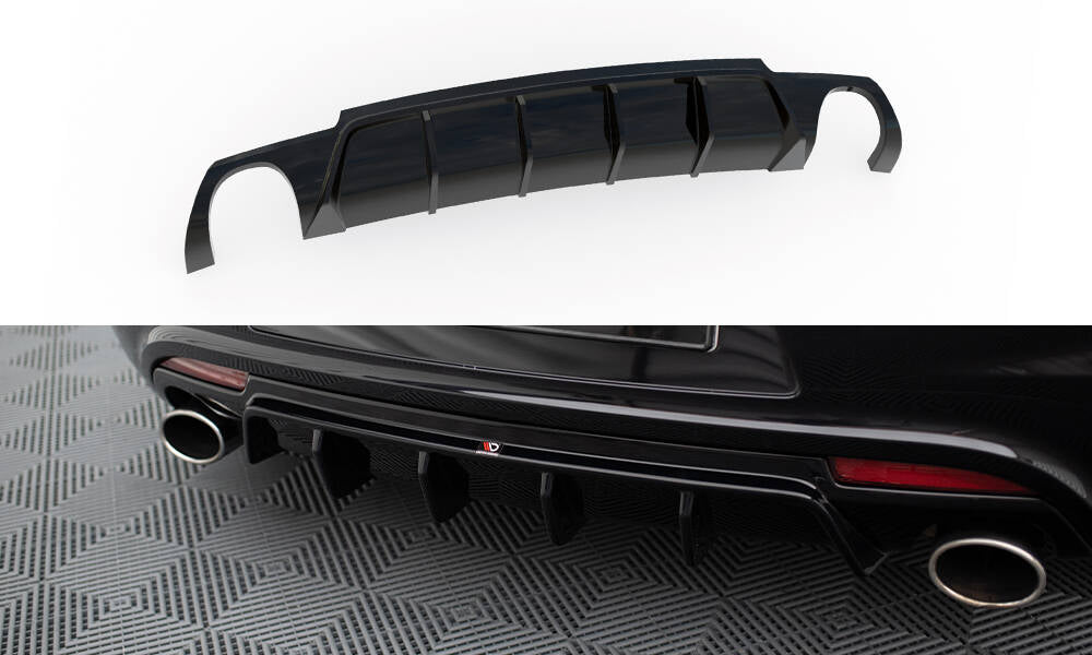 Maxton Design Diffusor Heck Ansatz V.2 passend für VW Scirocco R Mk3 schwarz Hochglanz