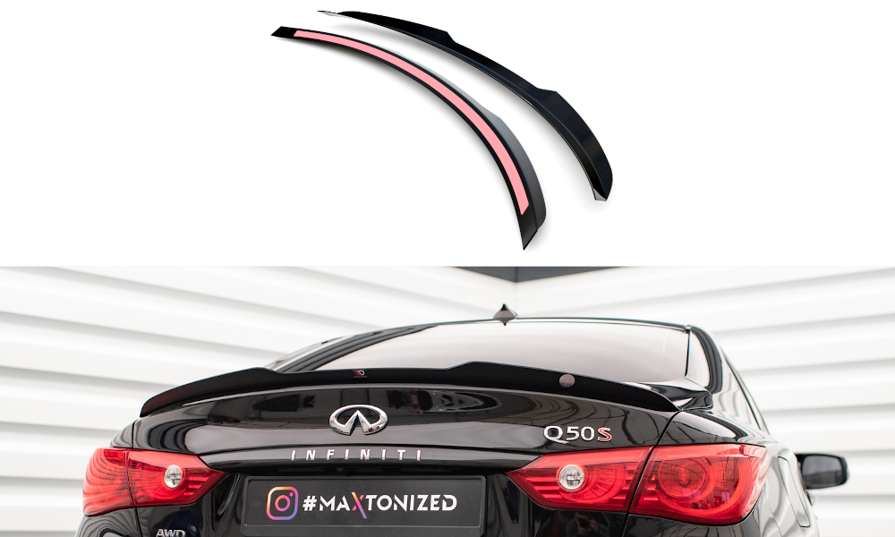 Maxton Design Spoiler CAP passend für Infiniti Q50 S Mk1 schwarz Hochglanz