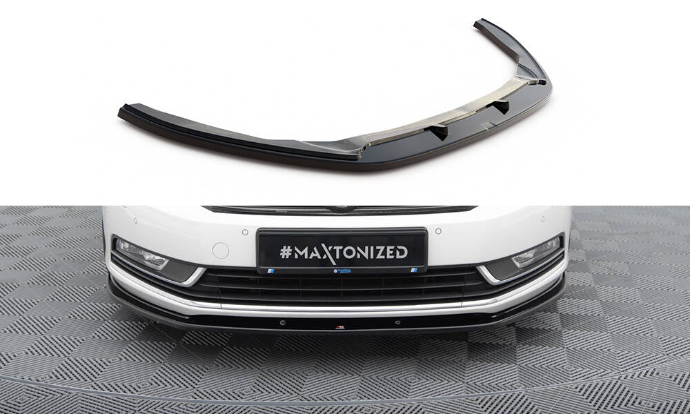 Maxton Design Street+ Spoilerlippe Front Ansatz V.2 passend für VW Passat B7 schwarz Hochglanz