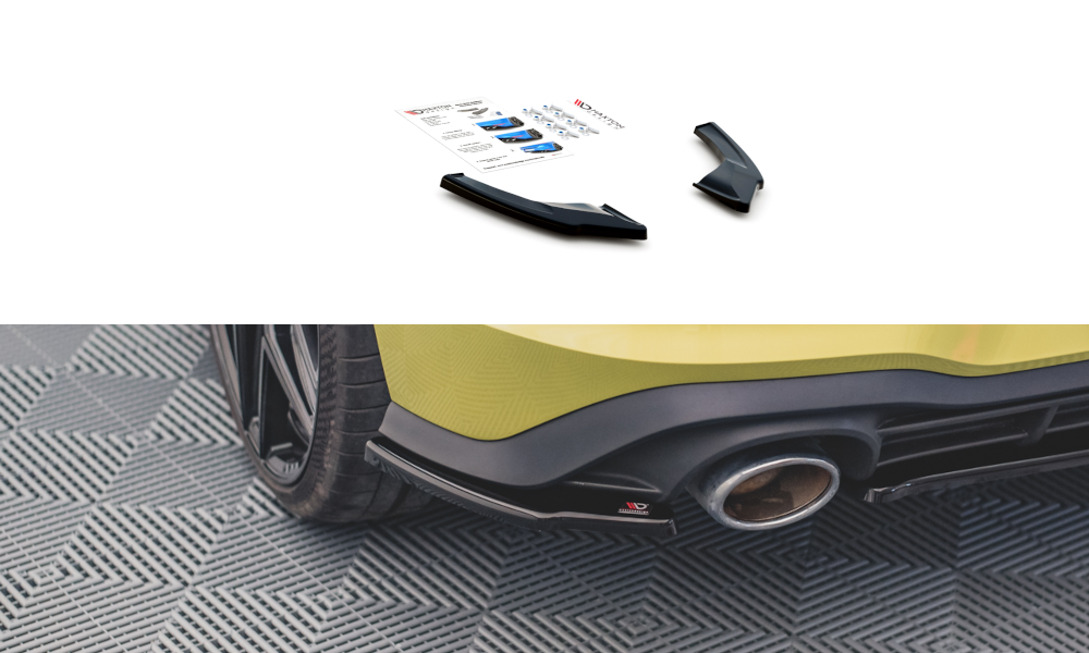 Maxton Design Heck Ansatz Flaps Diffusor V.2 für Volkswagen Golf 8 GTI Clubsport schwarz matt