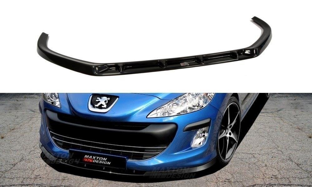 Maxton Design Street+ Spoilerlippe Front Ansatz passend für PEUGEOT 308 vor Facelift schwarz Hochglanz