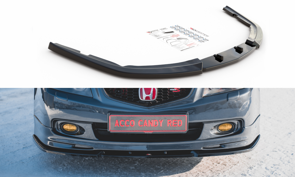Maxton Design Street+ Spoilerlippe Front Ansatz V.2 passend für Honda Accord Mk7 Type-S schwarz Hochglanz