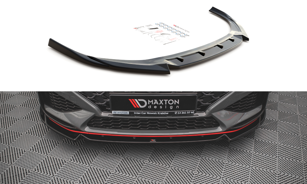 Maxton Design Front Ansatz V.2 für Hyundai I30 N Hatchback/Fastback Mk3 Facelift schwarz matt