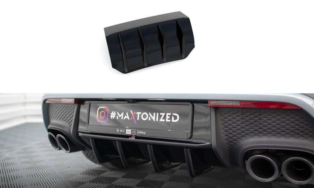 Maxton Design Diffusor Heck Ansatz passend für Porsche Macan Mk1 Facelift 2 schwarz Hochglanz