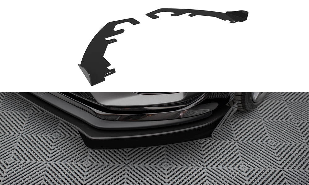 Maxton Design Front Stoßstange Flaps passend für Ford Fiesta ST Mk8 Facelift schwarz Hochglanz