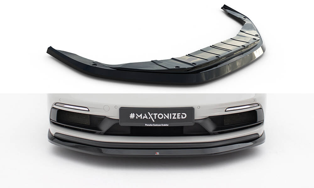 Maxton Design Street+ Spoilerlippe Front Ansatz passend für V.1 Porsche 718 Cayman GTS 982c schwarz Hochglanz