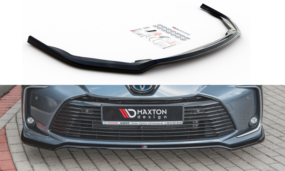Maxton Design Street+ Spoilerlippe Front Ansatz passend für Toyota Corolla XII Limousine schwarz Hochglanz