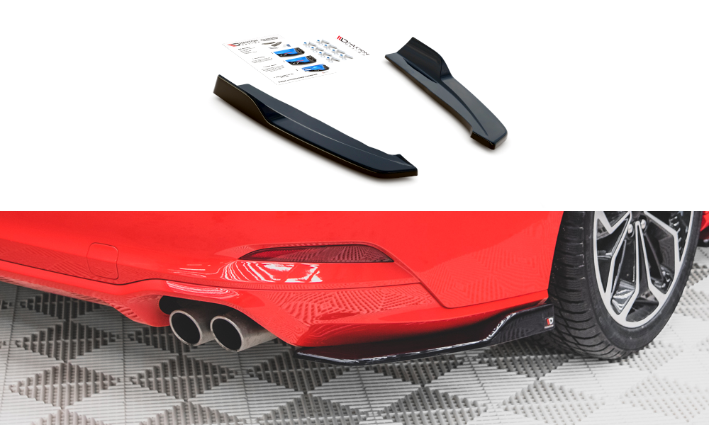 Maxton Design Heck Ansatz Flaps Diffusor V.2 passend für Ford Focus ST-Line Kombi Mk4 schwarz Hochglanz