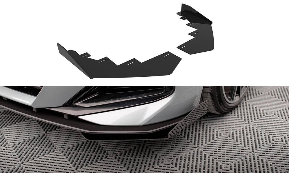 Maxton Design Front Stoßstange Flaps passend für BMW 2 Coupe M-Paket / M240i G42 schwarz Hochglanz