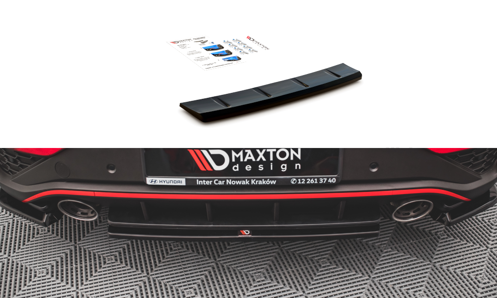 Maxton Design Heckansatz Hyundai I30 N Hatchback Mk3 Facelift schwarz Hochglanz für Hyundai I30 N MK3 Facelift