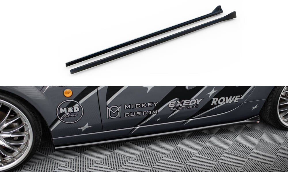 Maxton Design Street+ Seitenschweller Leisten passend für Mazda MX5 NC (Mk3) schwarz Hochglanz