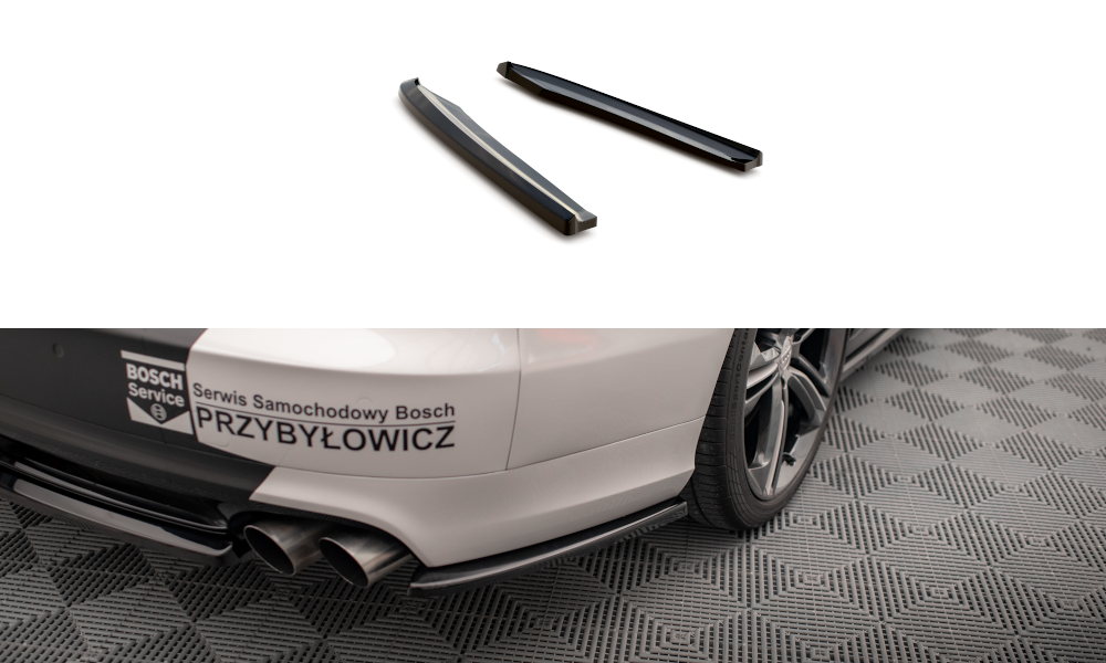 Maxton Design Heck Ansatz Flaps Diffusor passend für Audi S8 D4 schwarz Hochglanz
