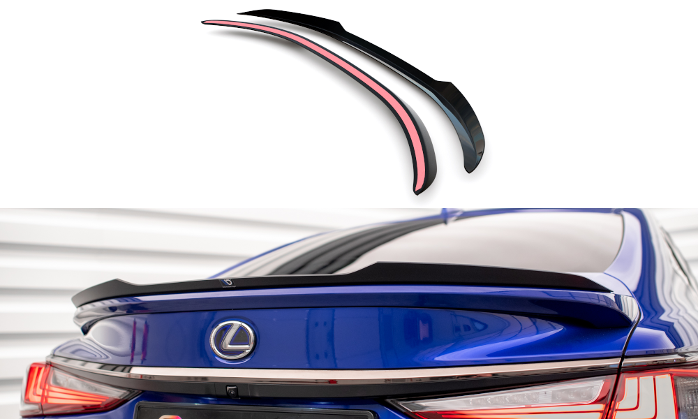 Maxton Design Spoiler CAP passend für Lexus ES F Sport Mk7 schwarz Hochglanz