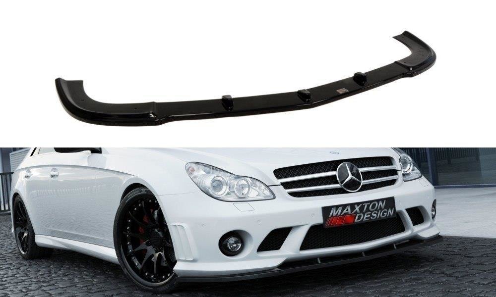 Maxton Design Street+ Spoilerlippe Front Ansatz passend für MERCEDES CLS C219 - W204 AMG LOOK schwarz Hochglanz