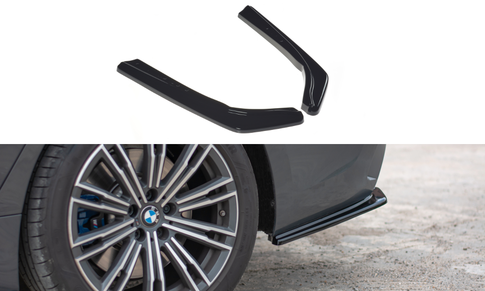 Maxton Design Heck Ansatz Flaps Diffusor passend für BMW 3er M-Paket G20 schwarz Hochglanz
