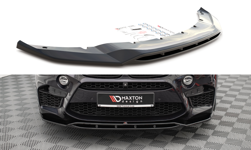 Maxton Design Street+ Spoilerlippe Front Ansatz V.2 passend für BMW X5 M F85 / X6 M F86 schwarz Hochglanz