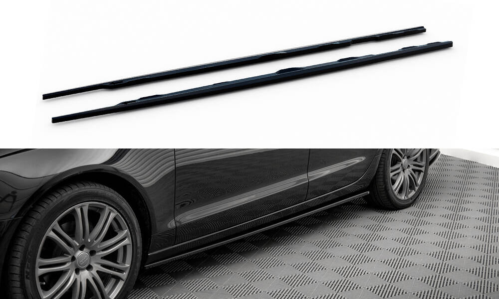 Maxton Design Street+ Seitenschweller Leisten V.2 passend für Audi A6 C7 schwarz Hochglanz