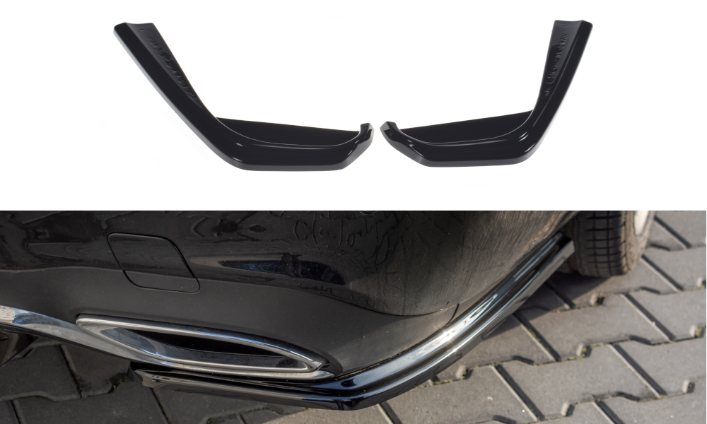 Maxton Design Heck Ansatz Flaps Diffusor passend für Mercedes-Benz E43 AMG / AMG-Line Limousine / Kombi W213 / S213 schwarz Hochglanz