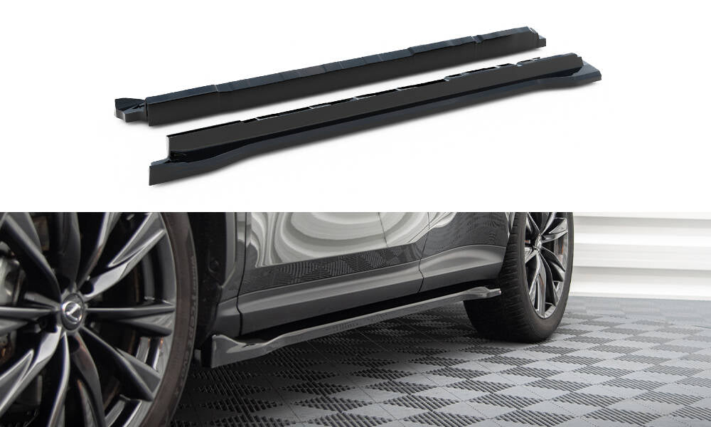 Maxton Design Street+ Seitenschweller Leisten passend für Lexus NX F-Sport Mk2 schwarz Hochglanz