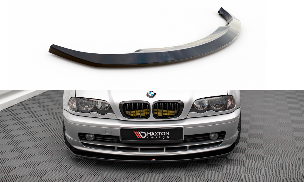Maxton Design Street+ Spoilerlippe Front Ansatz V.2 passend für BMW 3er Coupe E46 schwarz Hochglanz