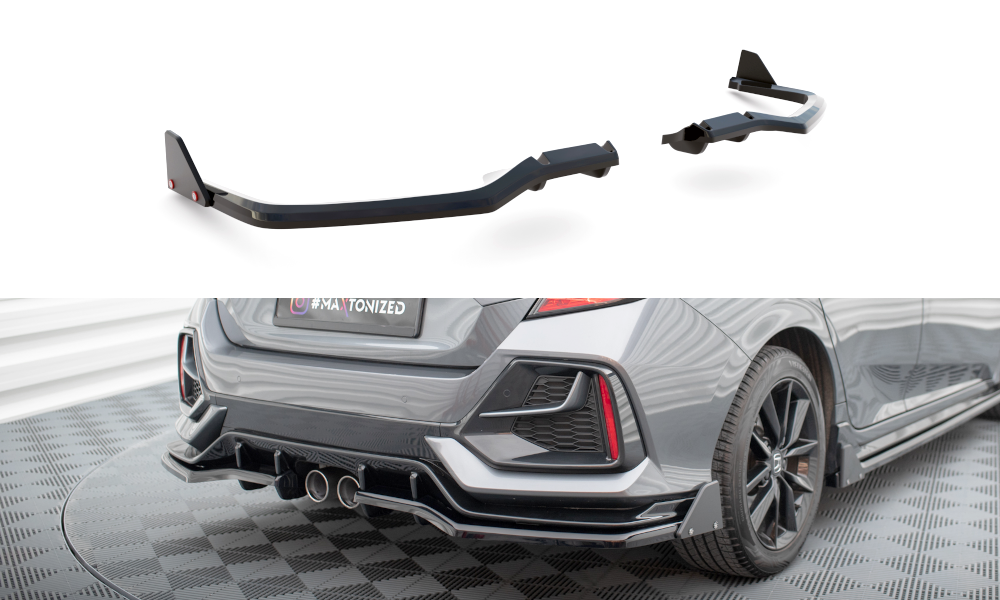 Maxton Design Heckansatz V.1 (mit einem vertikalem balken) + Flaps Honda Civic Sport Mk 10 Facelift für Honda Civic Mk10 Facelift