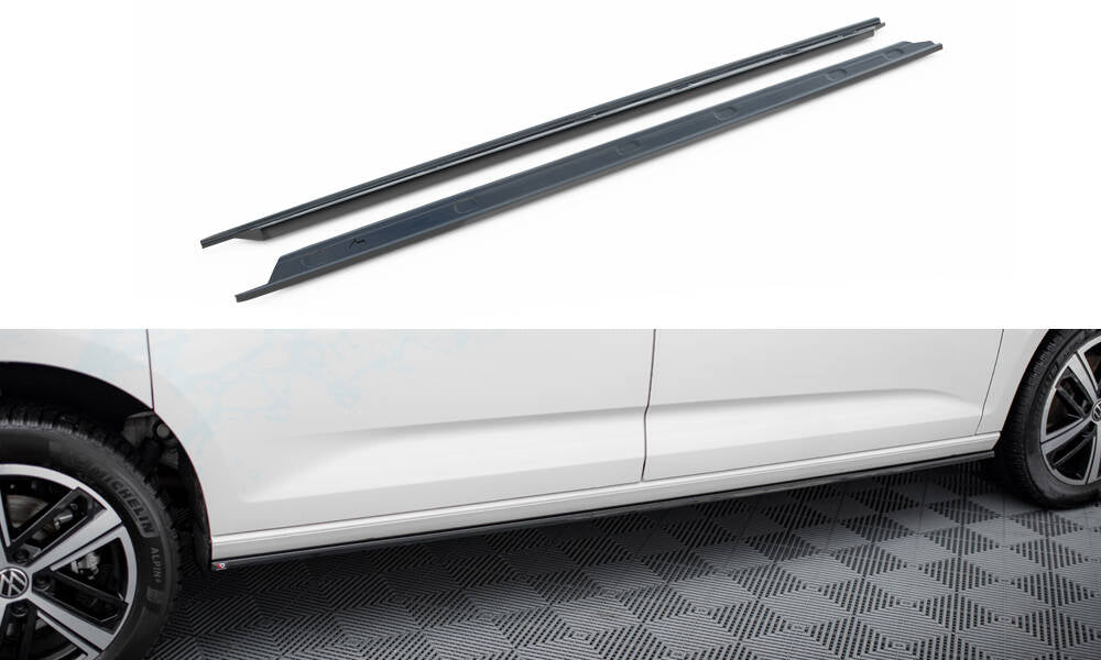 Maxton Design Street+ Seitenschweller Leisten passend für VW Caddy Maxi Mk5 schwarz Hochglanz