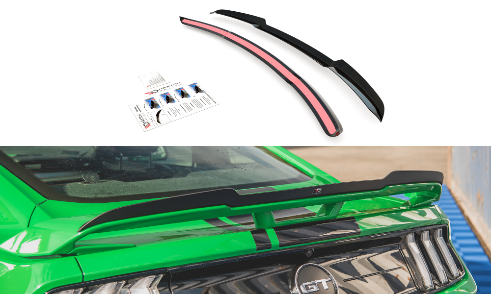 Maxton Design Spoiler CAP passend für Ford Mustang GT Mk6 Facelift schwarz Hochglanz