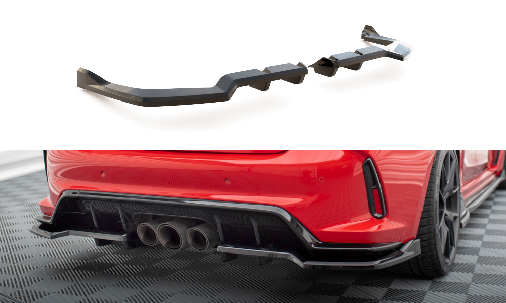 Maxton Design Street+ Mittlerer Diffusor RACE V.2 passend für Honda Civic Type-R Mk 11 schwarz Hochglanz