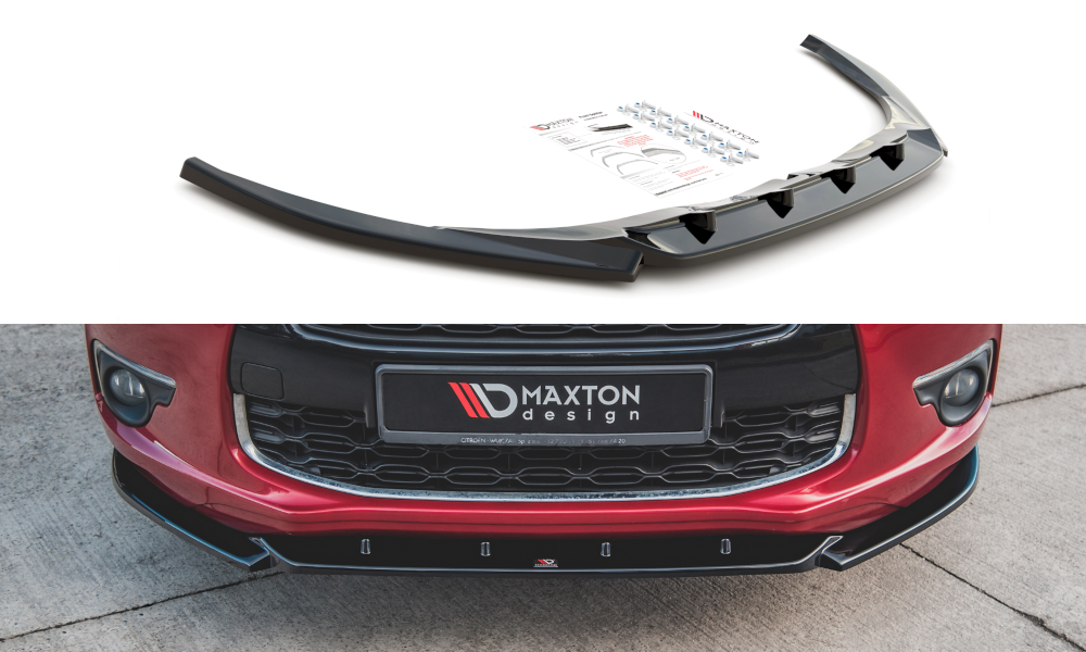 Maxton Design Street+ Spoilerlippe Front Ansatz passend für Citroen DS4 schwarz Hochglanz