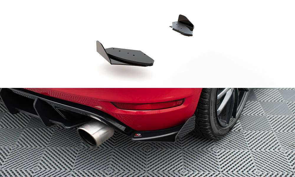 Maxton Design Street Pro Heck Ansatz Flaps Diffusor + Flaps passend für VW Golf GTI Mk6 schwarz Hochglanz