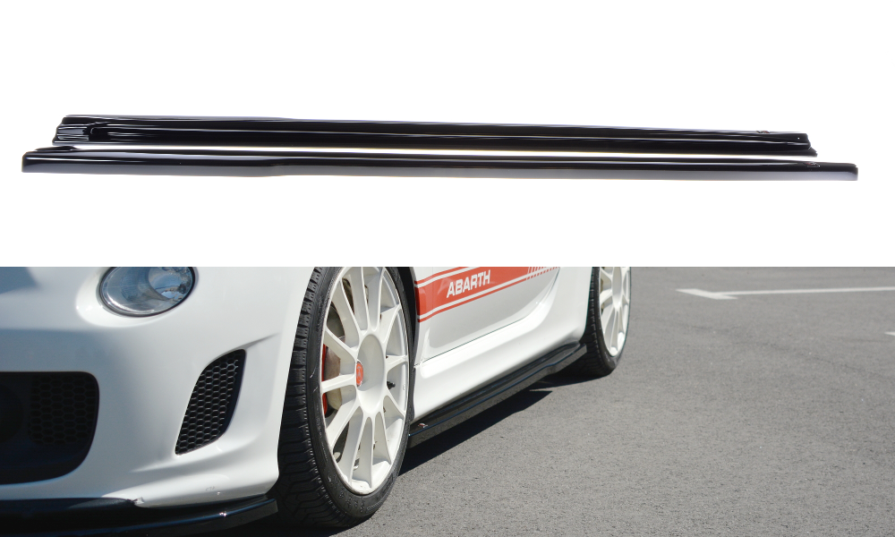 Maxton Design Street+ Seitenschweller Leisten passend für Abarth 500 Mk1 schwarz Hochglanz