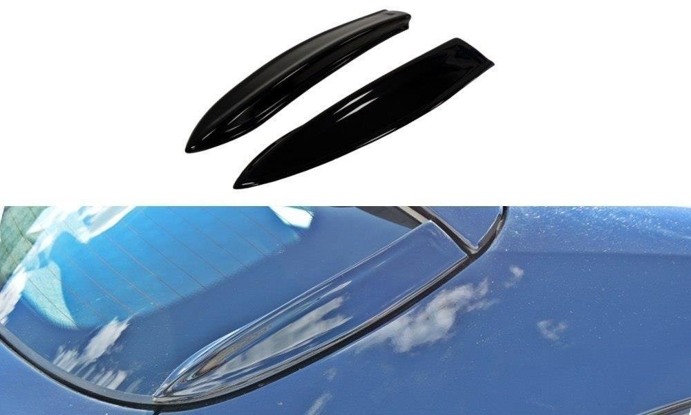 Maxton Design HECK SEITE Spoiler CAP passend für OPEL ASTRA H (FOR OPC / VXR) schwarz Hochglanz