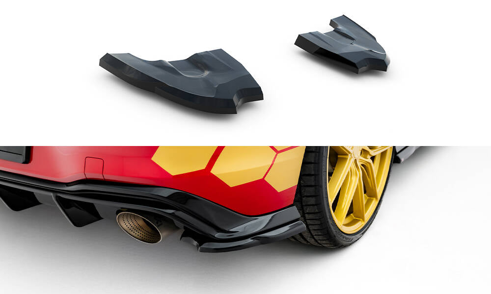 Maxton Design Heck Ansatz Flaps Diffusor V.3 passend für VW Golf GTI Clubsport Mk8 Facelift schwarz Hochglanz