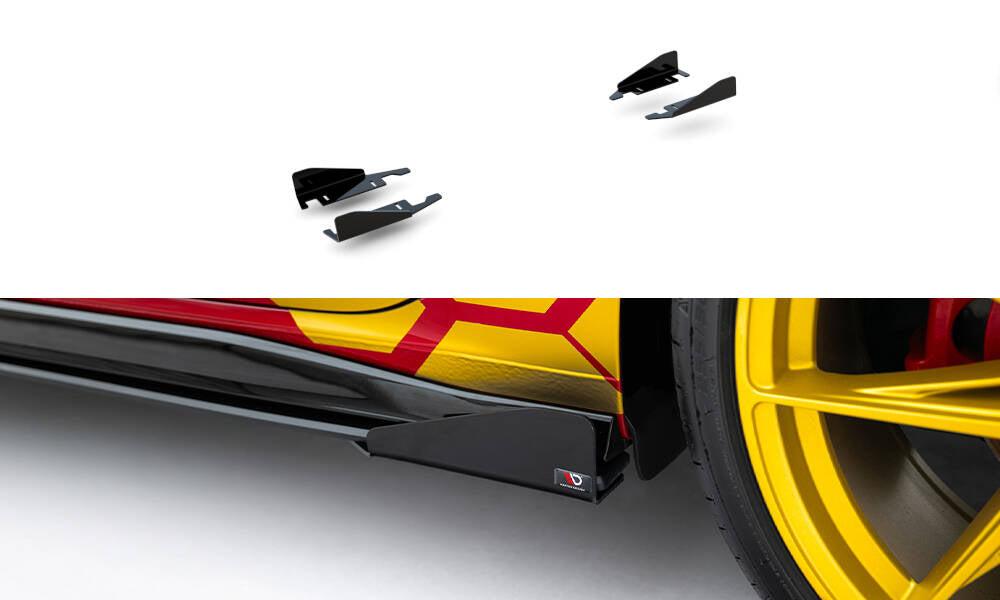 Maxton Design Seitenschweller Flaps passend für VW Golf GTI Clubsport Mk8 Facelift schwarz Hochglanz