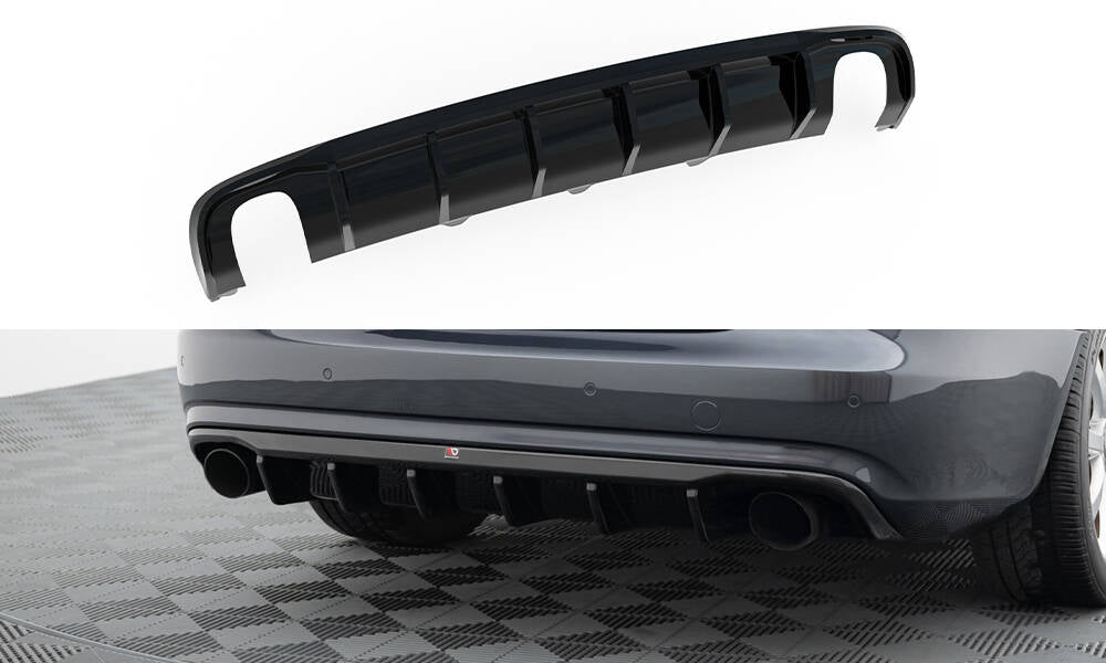 Maxton Design Diffusor Heck Ansatz passend für Audi A4 B8 Facelift (Einzelauspuff li. re.)