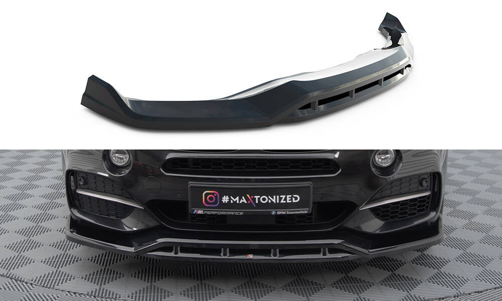Maxton Design Street+ Spoilerlippe Front Ansatz V.3 passend für BMW X5 M-Paket F15 schwarz Hochglanz