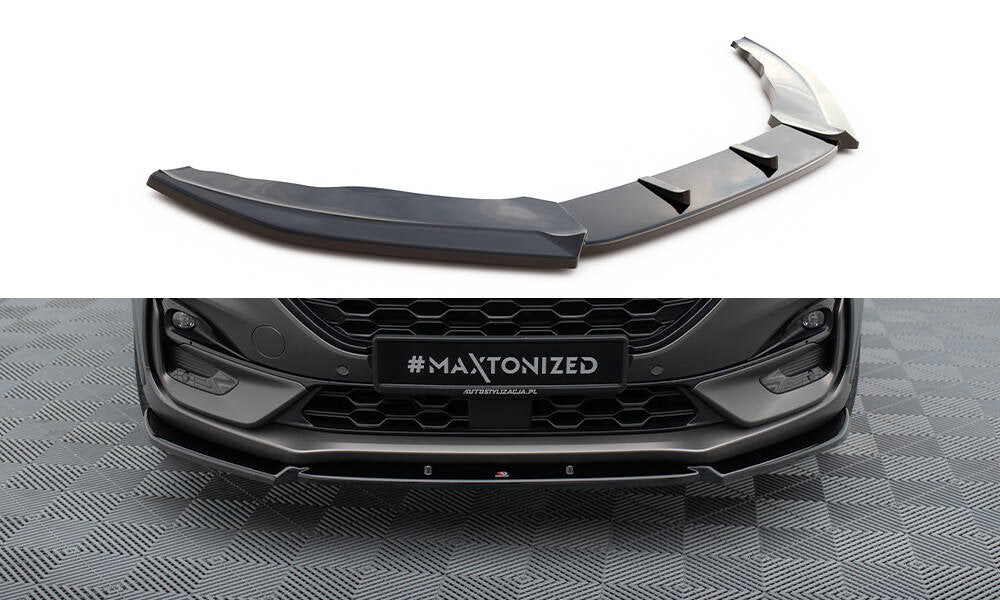 Maxton Design Street+ Spoilerlippe Front Ansatz V.1 passend für Ford Puma ST-Line Mk1 schwarz Hochglanz