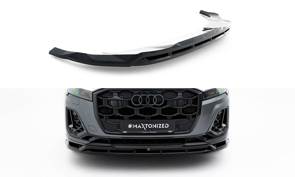 Maxton Design Street+ Spoilerlippe Front Ansatz passend für Audi SQ7 Mk2 Facelift 2 schwarz Hochglanz