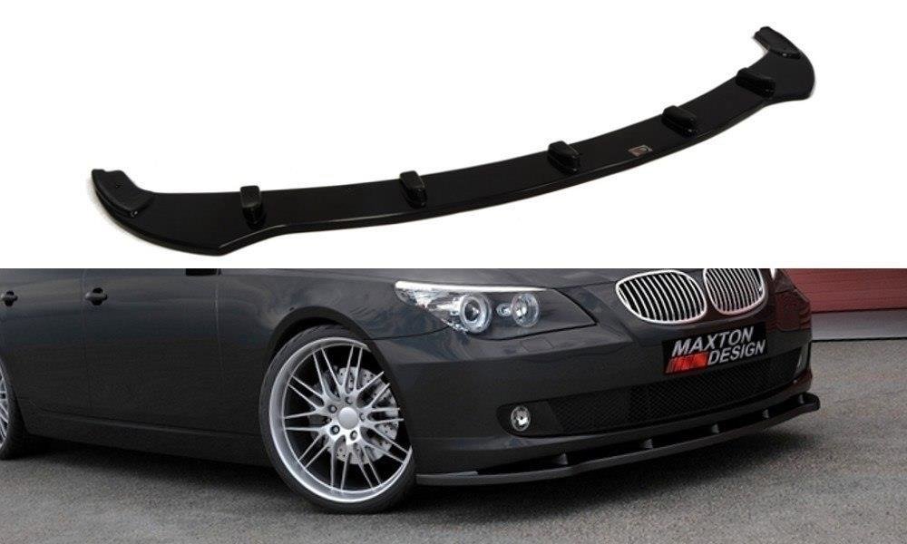 Maxton Design Street+ Spoilerlippe Front Ansatz passend für BMW 5er E60 / E61 Facelift schwarz Hochglanz